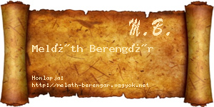 Meláth Berengár névjegykártya